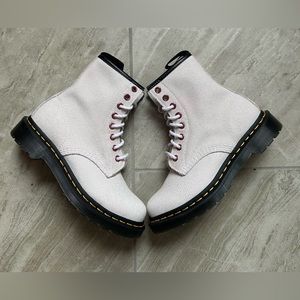 Dr Martens Womens 1460 Bejeweled Lace Up Boots White Size 5